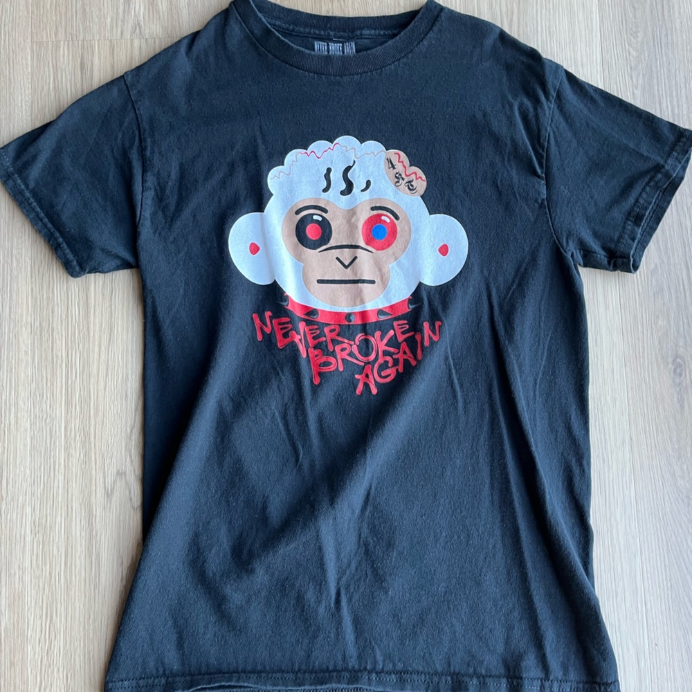 NBA youngboy tshirt size small with monkey black,red, and white